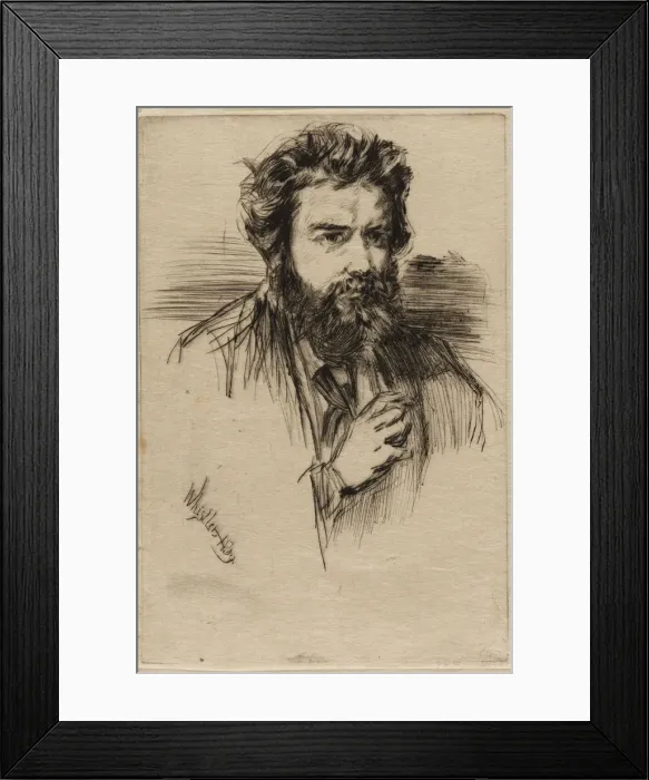 Framed Print : Z. Astruc, Editor of L Artiste, 1859. Creator: James Abbott McNeill Whistler