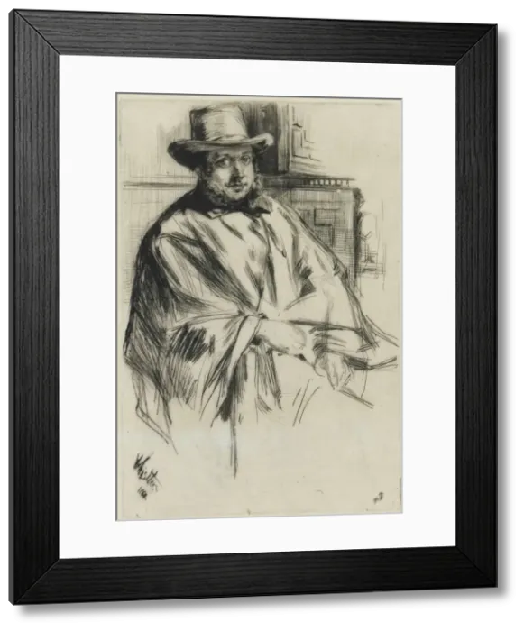 Framed Print : Potrait of a man, 1860. Creator: James Abbott McNeill Whistler Framed Print : Potrait of a man, 1860. Creator: James Abbott McNeill Whistler