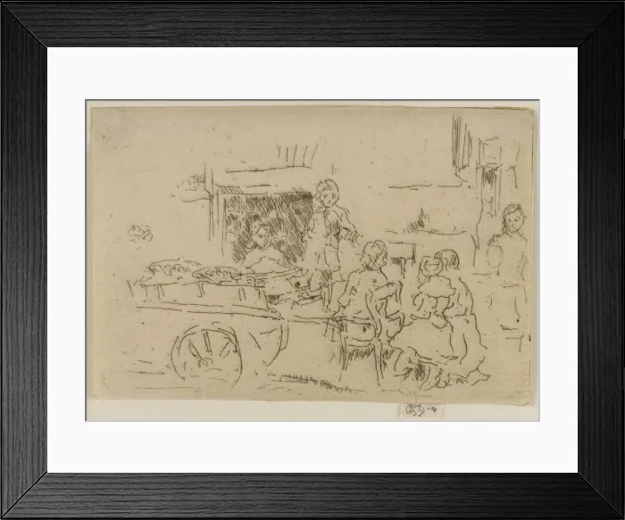 Framed Print : Childrens Fruit Barrow, 1887. Creator: James Abbott McNeill Whistler Framed Print : Childrens Fruit Barrow, 1887. Creator: James Abbott McNeill Whistler