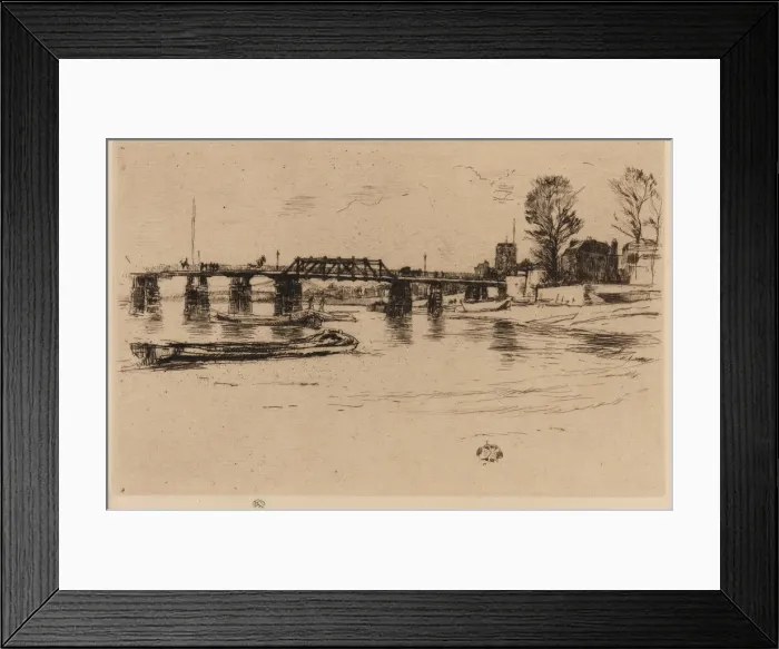 Framed Print : Chelsea, 1879. Creator: James Abbott McNeill Whistler Framed Print : Chelsea, 1879. Creator: James Abbott McNeill Whistler
