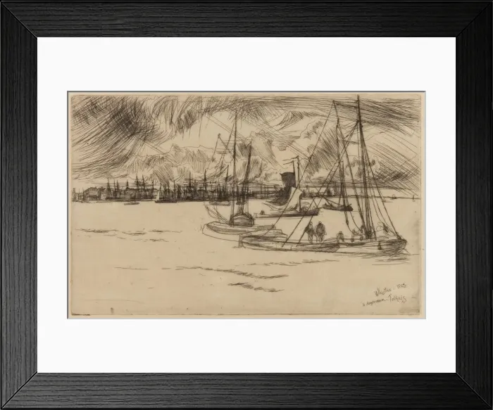Framed Print : Amsterdam, from the Tolhuis, 1863. Creator: James Abbott McNeill Whistler Framed Print : Amsterdam, from the Tolhuis, 1863. Creator: James Abbott McNeill Whistler