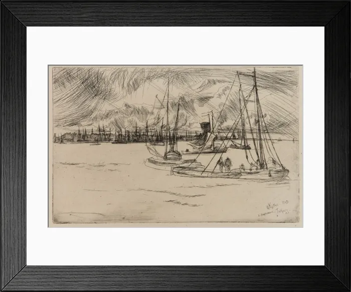 Framed Print : Amsterdam, from the Tolhuis, 1863. Creator: James Abbott McNeill Whistler Framed Print : Amsterdam, from the Tolhuis, 1863. Creator: James Abbott McNeill Whistler