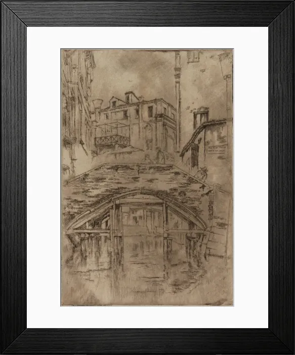 Framed Print : Ponte del Piovan, 1879-1880. Creator: James Abbott McNeill Whistler Framed Print : Ponte del Piovan, 1879-1880. Creator: James Abbott McNeill Whistler