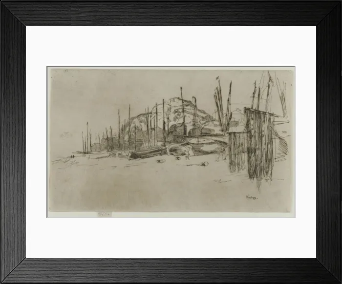 Framed Print : Fishing Boats, Hastings, 1877. Creator: James Abbott McNeill Whistler Framed Print : Fishing Boats, Hastings, 1877. Creator: James Abbott McNeill Whistler