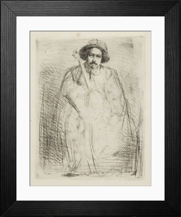 Framed Print : J. Becquet, Sculptor, 1859. Creator: James Abbott McNeill Whistler Framed Print : J. Becquet, Sculptor, 1859. Creator: James Abbott McNeill Whistler