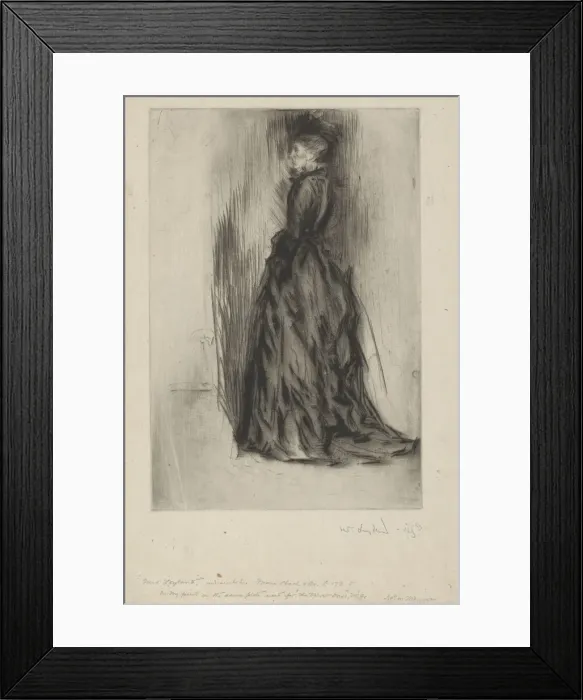 Framed Print : The Velvet Dress (Mrs. Leyland), 1873-1874. Creator: James Abbott McNeill Whistler Framed Print : The Velvet Dress (Mrs. Leyland), 1873-1874. Creator: James Abbott McNeill Whistler