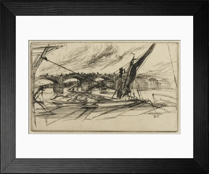 Framed Print : Vauxhall Bridge, 1861. Creator: James Abbott McNeill Whistler Framed Print : Vauxhall Bridge, 1861. Creator: James Abbott McNeill Whistler