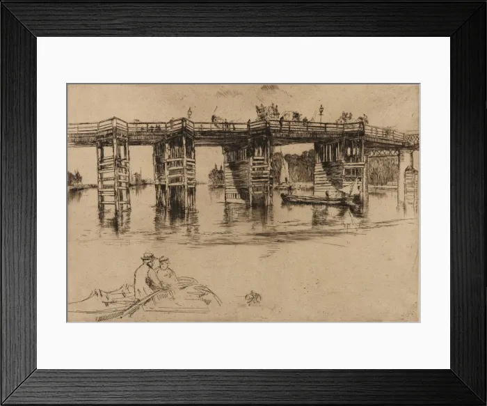 Framed Print : Old Putney Bridge, 1879. Creator: James Abbott McNeill Whistler Framed Print : Old Putney Bridge, 1879. Creator: James Abbott McNeill Whistler