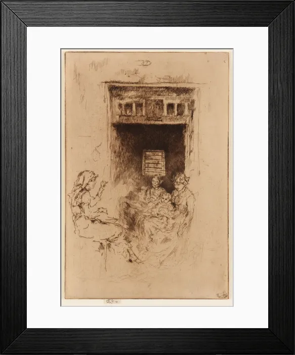 Framed Print : Bead Stringers, 1879-1880. Creator: James Abbott McNeill Whistler Framed Print : Bead Stringers, 1879-1880. Creator: James Abbott McNeill Whistler