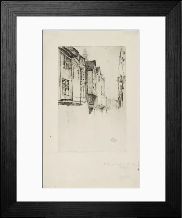 Framed Print : Wych Street, London, 1877. Creator: James Abbott McNeill Whistler Framed Print : Wych Street, London, 1877. Creator: James Abbott McNeill Whistler
