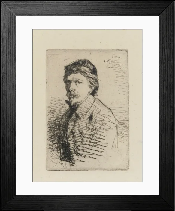 Framed Print : Auguste Delatre, 1858. Creator: James Abbott McNeill Whistler Framed Print : Auguste Delatre, 1858. Creator: James Abbott McNeill Whistler