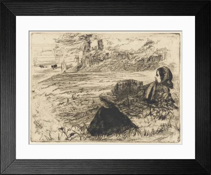 Framed Print : Nursemaid and Child, 1859. Creator: James Abbott McNeill Whistler Framed Print : Nursemaid and Child, 1859. Creator: James Abbott McNeill Whistler