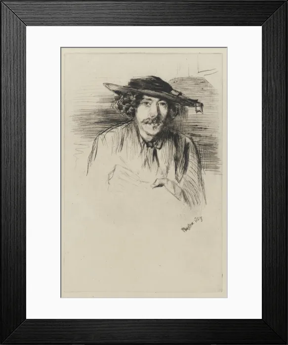 Framed Print : Whistler with a hat, 1859. Creator: James Abbott McNeill Whistler Framed Print : Whistler with a hat, 1859. Creator: James Abbott McNeill Whistler