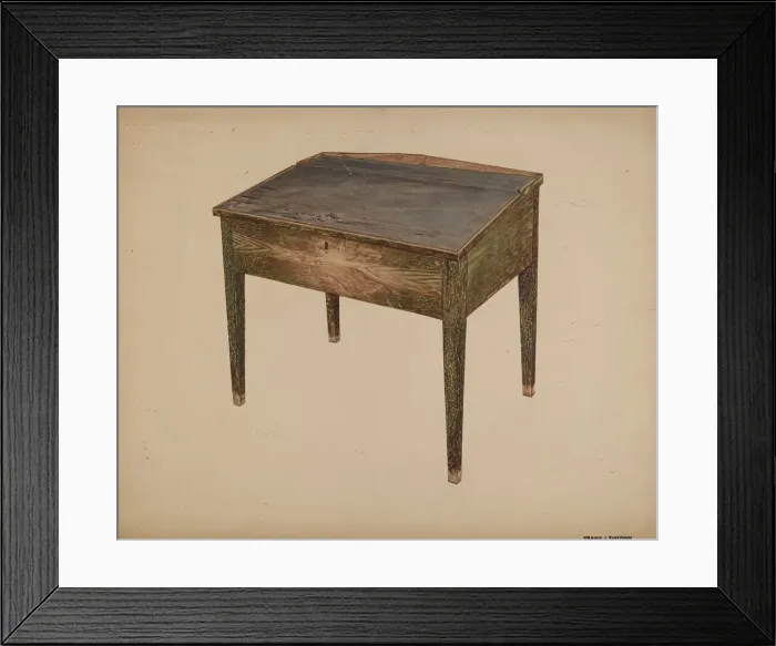 Framed Print : Desk, c. 1939. Creator: Frank Eiseman Framed Print : Desk, c. 1939. Creator: Frank Eiseman