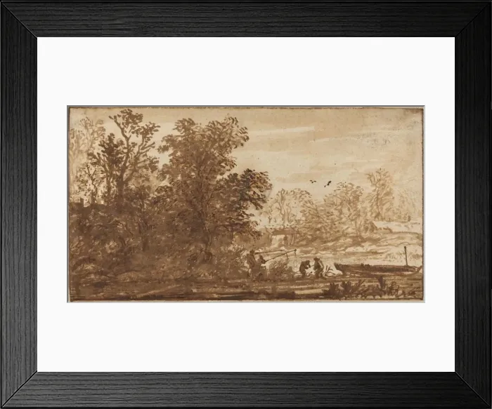 Framed Print : Fisherman in a River Landscape. Creator: Allart van Everdingen Framed Print : Fisherman in a River Landscape. Creator: Allart van Everdingen