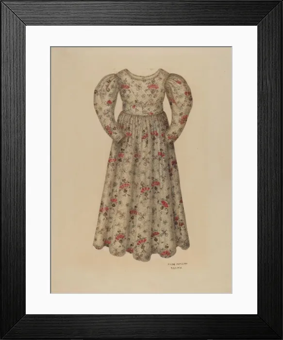 Framed Print : Girls Chintz Dress, 1938. Creator: Marie Famularo Framed Print : Girls Chintz Dress, 1938. Creator: Marie Famularo