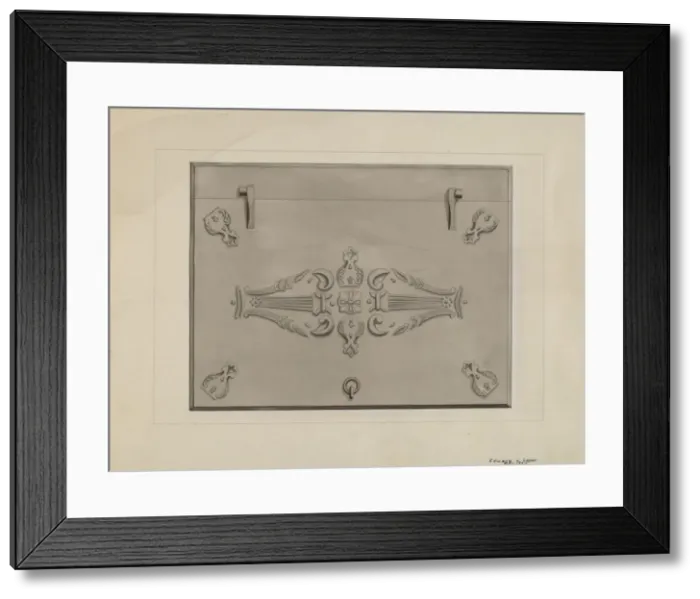Framed Print : Iron Cellar Door, c. 1936. Creator: Edward L Loper Framed Print : Iron Cellar Door, c. 1936. Creator: Edward L Loper