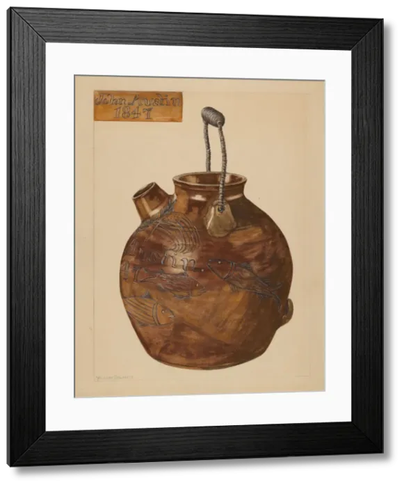Framed Print : Jug for Batter, c. 1936. Creator: Yolande Delasser Framed Print : Jug for Batter, c. 1936. Creator: Yolande Delasser