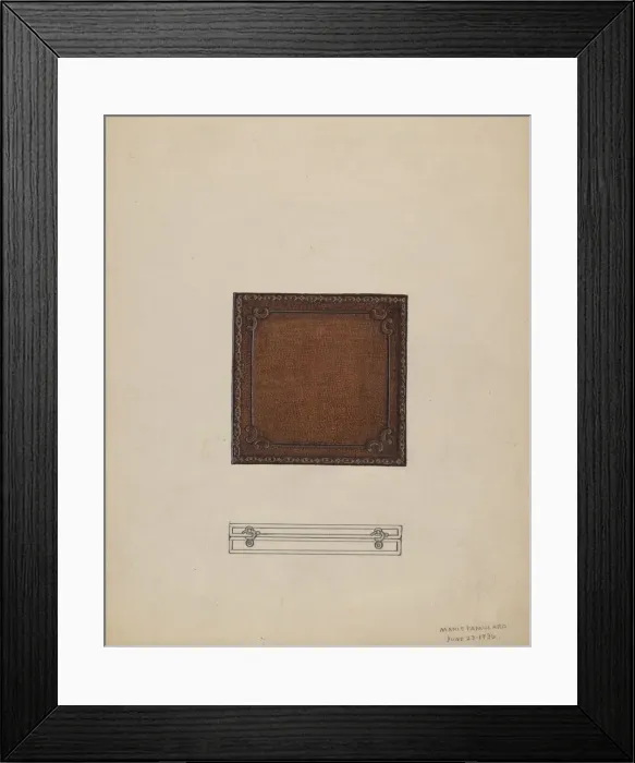 Framed Print : Leather Medal Case, 1936. Creator: Marie Famularo Framed Print : Leather Medal Case, 1936. Creator: Marie Famularo