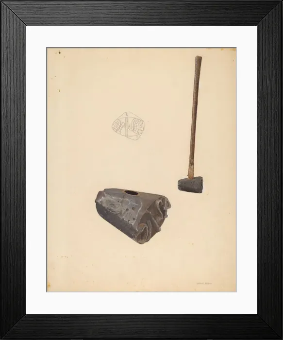 Framed Print : Log Marker, 1935 / 1942. Creator: Samuel Faigin Framed Print : Log Marker, 1935 / 1942. Creator: Samuel Faigin