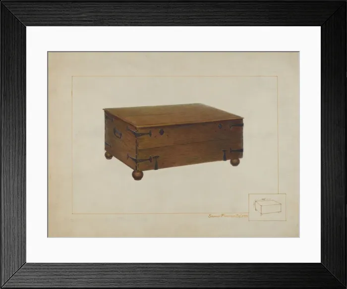 Framed Print : Money Chest in Old Swedes Church, c. 1938. Creator: Samuel Fineman Framed Print : Money Chest in Old Swedes Church, c. 1938. Creator: Samuel Fineman