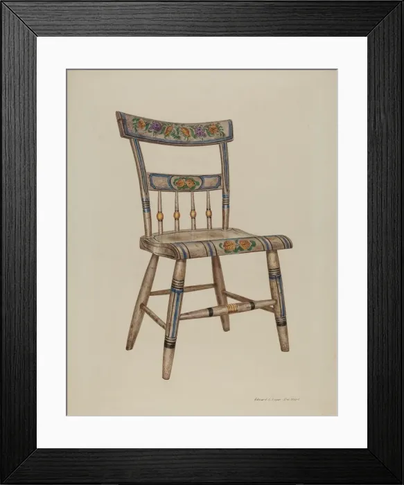 Framed Print : Pa. German Chair, 1937. Creator: Edward L Loper Framed Print : Pa. German Chair, 1937. Creator: Edward L Loper