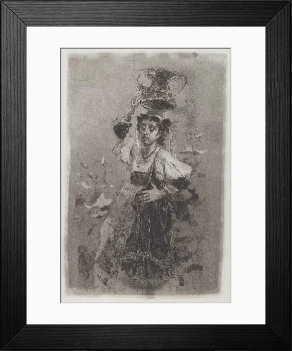 Framed Print : Peasant Woman of the Campagna [Ciociara], 1870s. Creator: Mose, Bianchi
