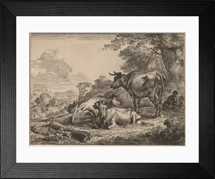 Framed Print : Resting Cows. Creator: Nicolaes Berchem Framed Print : Resting Cows. Creator: Nicolaes Berchem