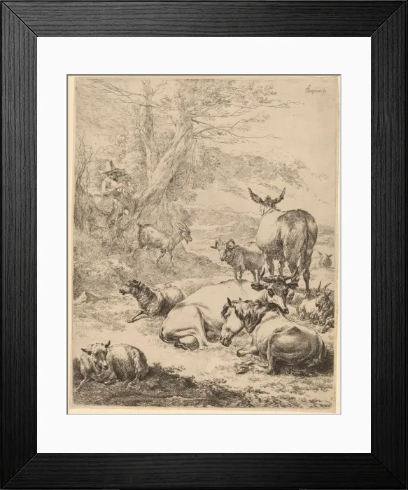 Framed Print : Resting Herd. Creator: Nicolaes Berchem Framed Print : Resting Herd. Creator: Nicolaes Berchem