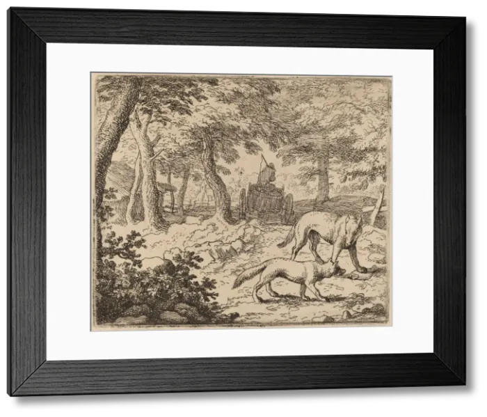 Framed Print : Reynard and the Wolf before the Fish Cart, probably c. 1645 / 1656 Framed Print : Reynard and the Wolf before the Fish Cart, probably c. 1645 / 1656