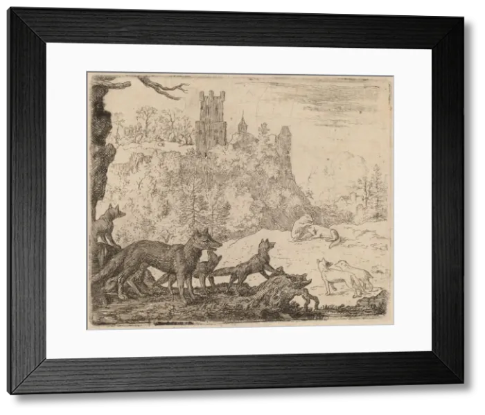 Framed Print : Reynard Departs with the Badger, probably c. 1645 / 1656. Creator: Allart van Everdingen Framed Print : Reynard Departs with the Badger, probably c. 1645 / 1656. Creator: Allart van Everdingen
