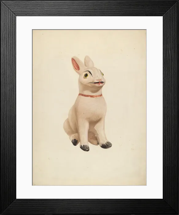 Framed Print : Chalkware Rabbit, c. 1940. Creator: Betty Fuerst Framed Print : Chalkware Rabbit, c. 1940. Creator: Betty Fuerst