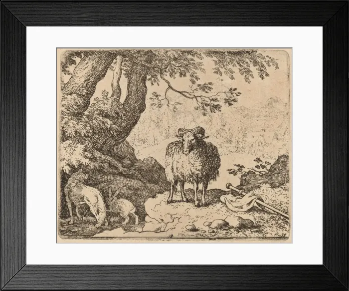 Framed Print : Reynard Returns Home, Accompanied by the Ram and the Rabbit, probably c. 1645 / 1656 Framed Print : Reynard Returns Home, Accompanied by the Ram and the Rabbit, probably c. 1645 / 1656