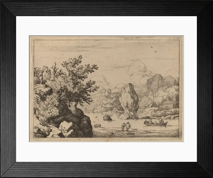 Framed Print : Rock in the Middle of a River, probably c. 1645 / 1656. Creator: Allart van Everdingen Framed Print : Rock in the Middle of a River, probably c. 1645 / 1656. Creator: Allart van Everdingen