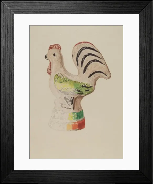 Framed Print : Chalkware Rooster, 1940. Creator: Betty Fuerst Framed Print : Chalkware Rooster, 1940. Creator: Betty Fuerst