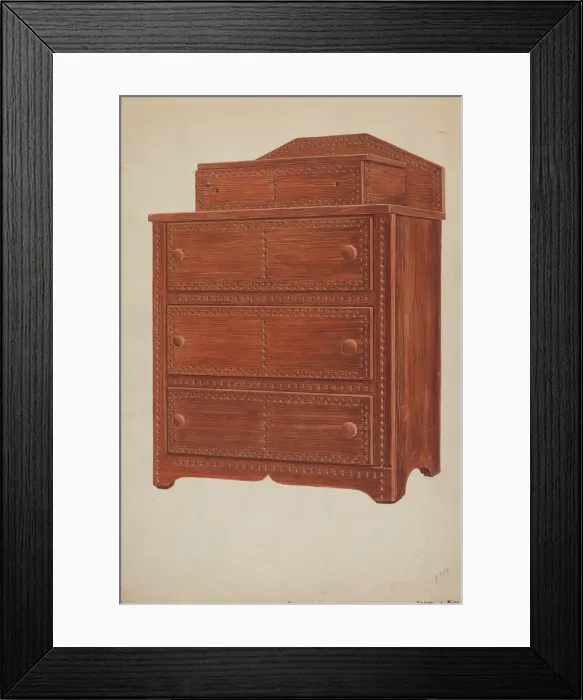 Framed Print : Sewing Cabinet, c. 1937. Creator: Frank Eiseman Framed Print : Sewing Cabinet, c. 1937. Creator: Frank Eiseman