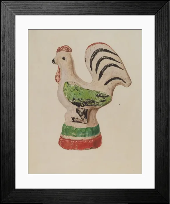 Framed Print : Chalkware Rooster, c. 1940. Creator: Betty Fuerst Framed Print : Chalkware Rooster, c. 1940. Creator: Betty Fuerst