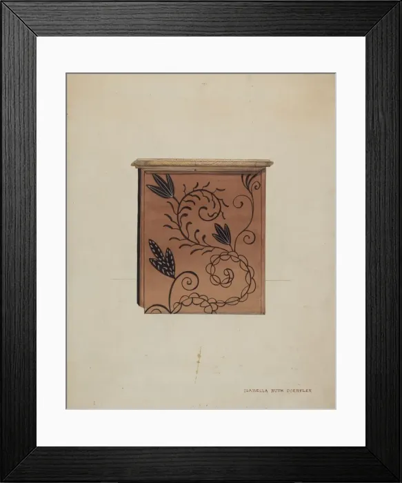 Framed Print : Side View of Guilford Painted Chest, c. 1936. Creator: Isabella Ruth Doerfler Framed Print : Side View of Guilford Painted Chest, c. 1936. Creator: Isabella Ruth Doerfler