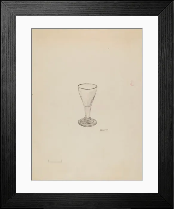 Framed Print : Cordial Glass, c. 1936. Creator: Frank Fumagalli Framed Print : Cordial Glass, c. 1936. Creator: Frank Fumagalli
