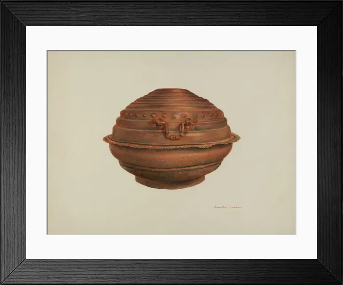 Framed Print : Copper Baptismal Font, c. 1941. Creator: Juanita Donahoo Framed Print : Copper Baptismal Font, c. 1941. Creator: Juanita Donahoo