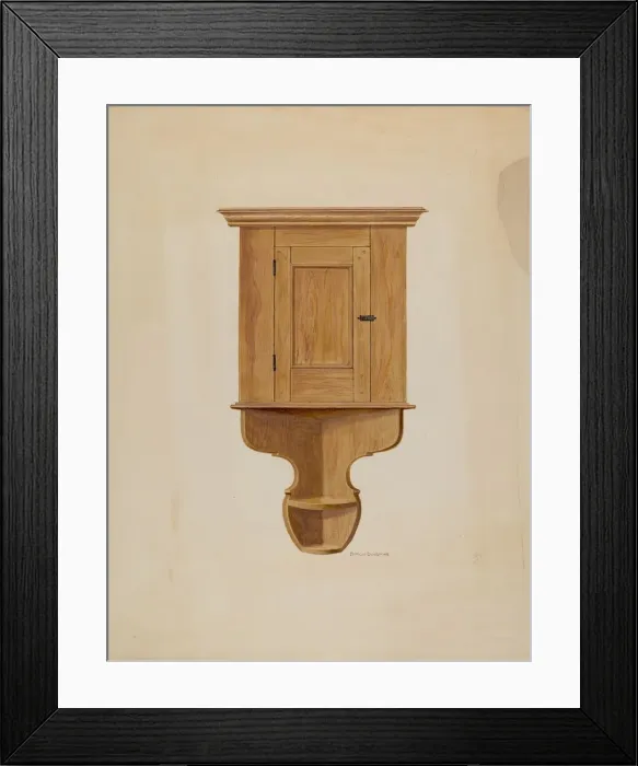 Framed Print : Corner Cupboard, c. 1941. Creator: Byron Dingman Framed Print : Corner Cupboard, c. 1941. Creator: Byron Dingman