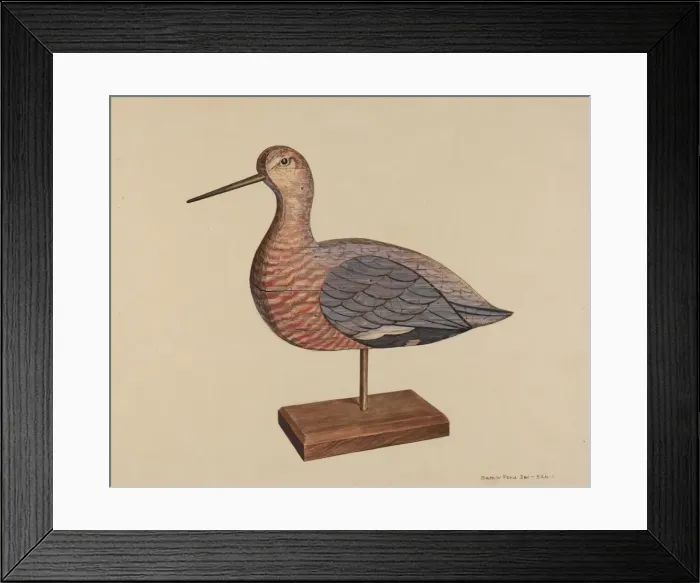 Framed Print : Decoy (Hudsonian Godwit), c. 1939. Creator: Samuel W. Ford Framed Print : Decoy (Hudsonian Godwit), c. 1939. Creator: Samuel W. Ford