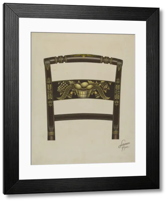 Framed Print : Design on Back of Hitchcock Chair, c. 1936. Creator: Lawrence Flynn Framed Print : Design on Back of Hitchcock Chair, c. 1936. Creator: Lawrence Flynn
