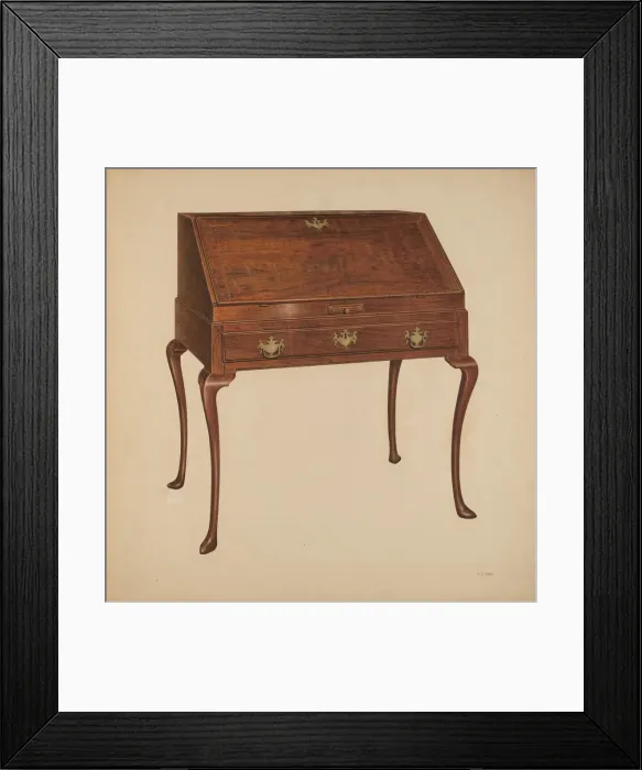 Framed Print : Desk, 1940. Creator: Harry Eisman Framed Print : Desk, 1940. Creator: Harry Eisman