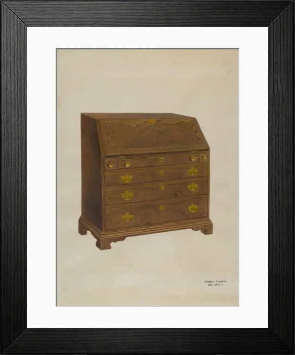 Framed Print : Desk, c. 1938. Creator: Samuel Fineman Framed Print : Desk, c. 1938. Creator: Samuel Fineman