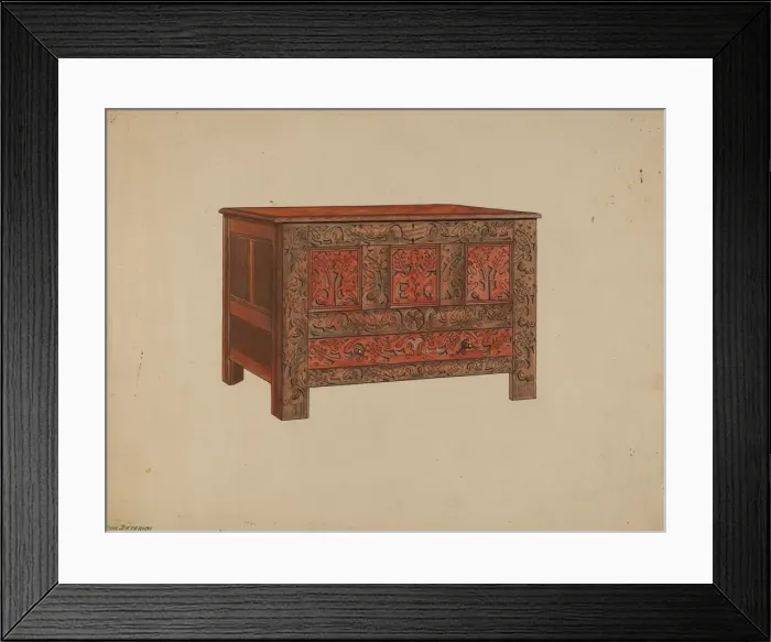 Framed Print : Chest, 1936. Creator: John Dieterich Framed Print : Chest, 1936. Creator: John Dieterich