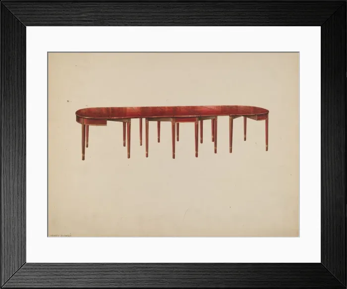 Framed Print : Dining Table, c. 1936. Creator: Harry Eisman Framed Print : Dining Table, c. 1936. Creator: Harry Eisman
