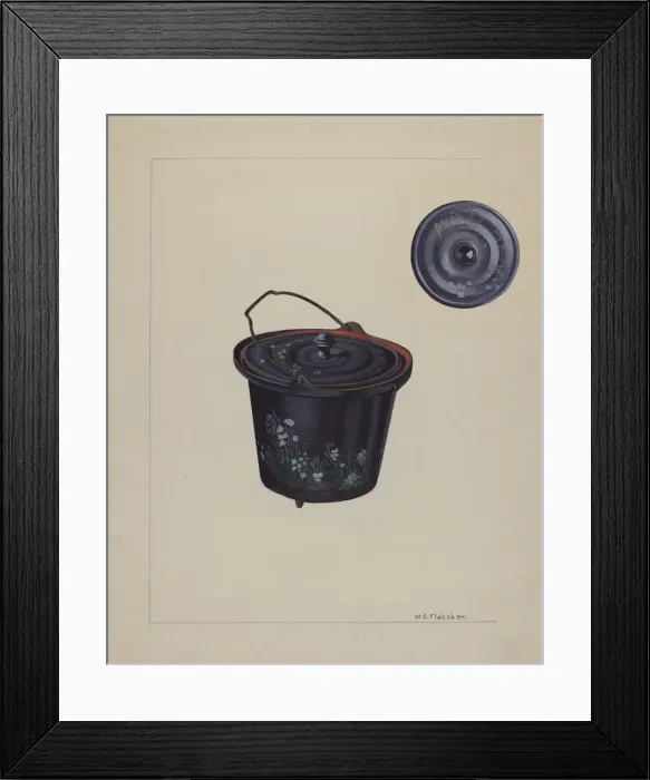 Framed Print : Childs Toy Iron Kettle, c. 1937. Creator: William O. Fletcher Framed Print : Childs Toy Iron Kettle, c. 1937. Creator: William O. Fletcher