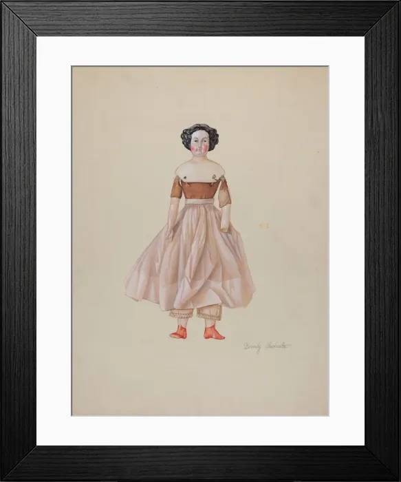 Framed Print : China-Headed Doll, c. 1936. Creator: Beverly Chichester Framed Print : China-Headed Doll, c. 1936. Creator: Beverly Chichester