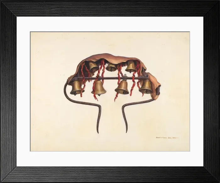 Framed Print : Conestoga Wagon Bells, 1935 / 1942. Creator: Samuel W. Ford Framed Print : Conestoga Wagon Bells, 1935 / 1942. Creator: Samuel W. Ford